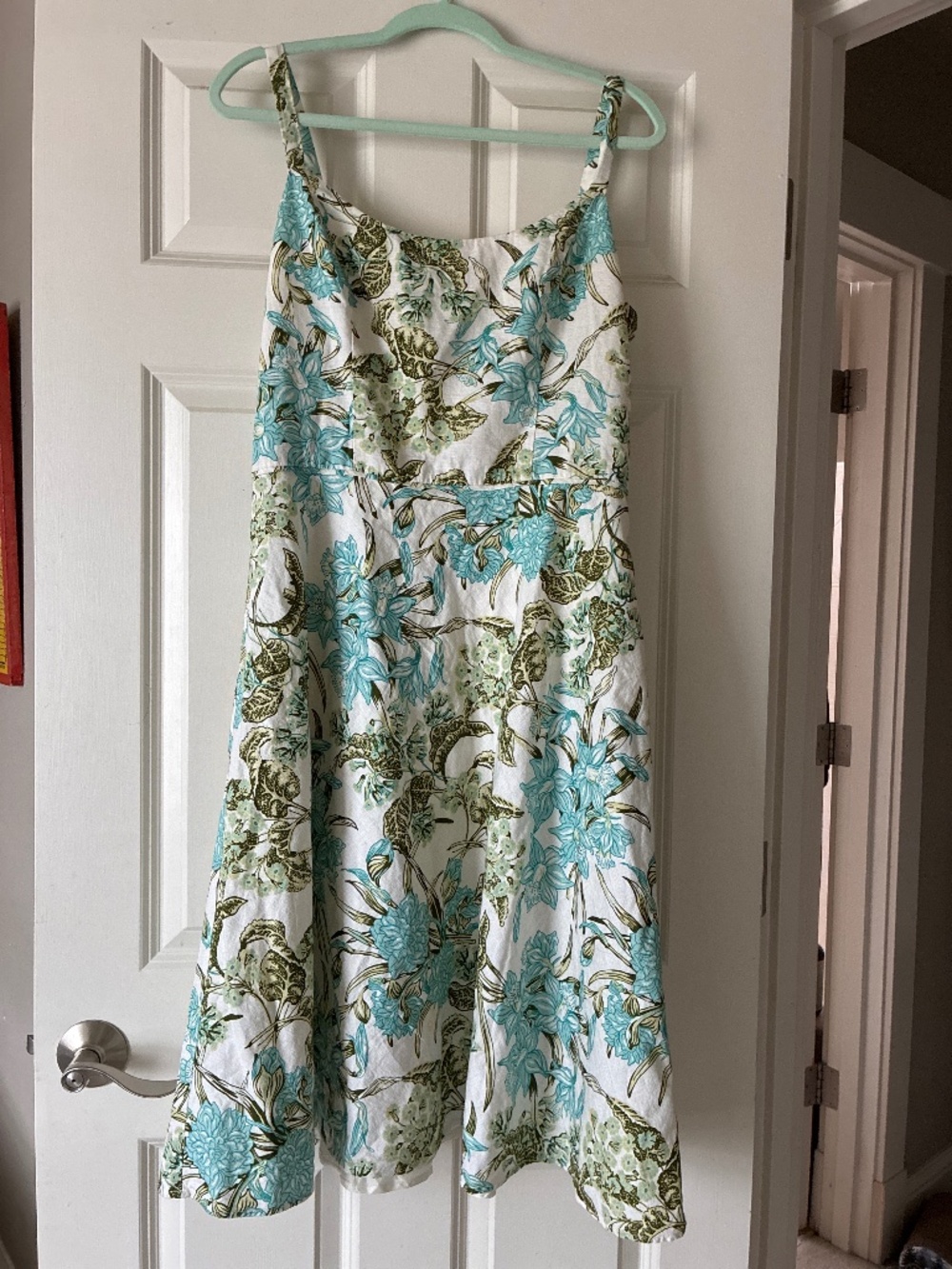 Loft cotton floral summer midi dress